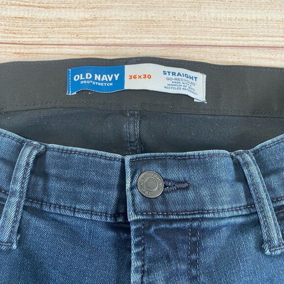 Old Navy Jeans Blue Mens Straight 360 Stretch 36x30 - Picture 3 of 4